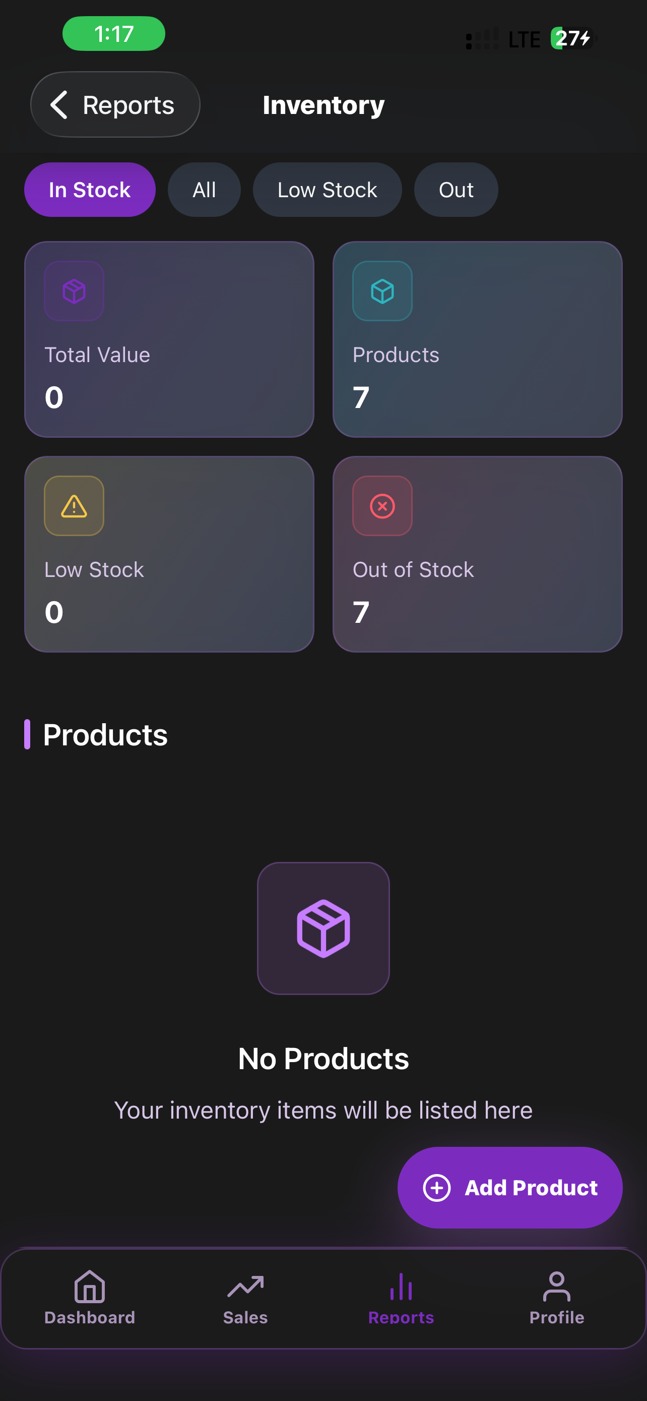 MobixPOS inventory on mobile